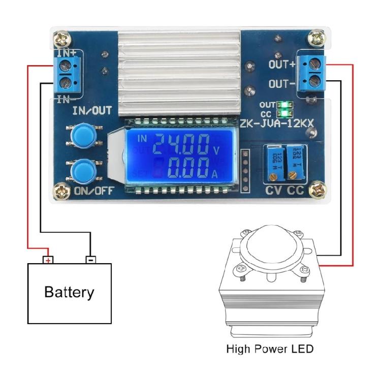 DC5.3V To 32V 12A Step Down Voltage Regulator with PreciseLCD Display for Lab Experiments and ATVs