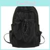 Nylon Outdoor Backpack With Solid Color And Drawstring Design For Travel School