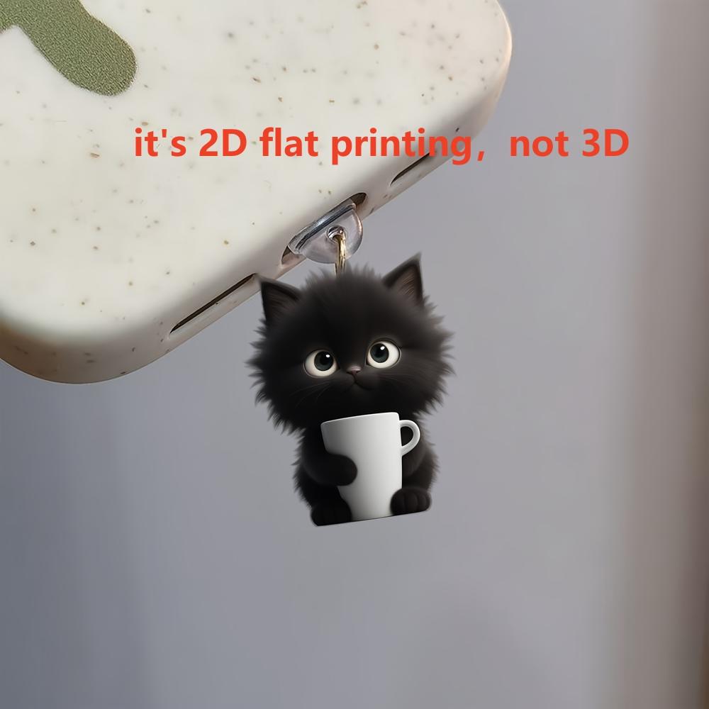 A Cat Phone Dust Plug Suitable For Iphone For Type-C Interface Dust Plug Phone Suspension Accessories Cute Cat