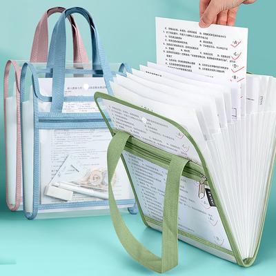 Document Storage Pouch Large Capacity 13 Layer Transparent File Bag Expandable Thickened Data Storage Bag