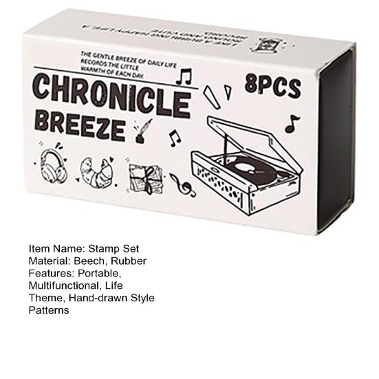 8 Adet/Set Ahşap ve Kauçuk Damga Dekoratif Ahşap Damgalar Retro Yaşam Temalı Damgalar Scrapbook Kartlar Zarf Kendin Yap El İşi Planlayıcı Günlük İçin