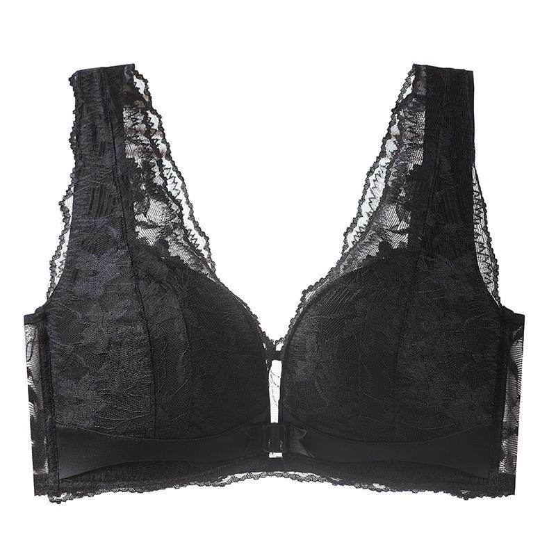 Front Closure Lace Backless Wireless Bra S3475 AB чёрный