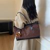 Autumn Vintage Leopard Print Shoulder Bags for Women Versatile Ladies Large Capacity Tote Bag Portable Female Suede Handbags