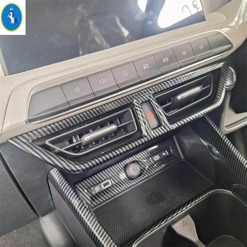 Rear Air AC Outlet / Middle Air Outlet / Upper Air Outlet Cover Trim For MG ZS 2018 -  Carbon Fiber Look Car ABS Accessories