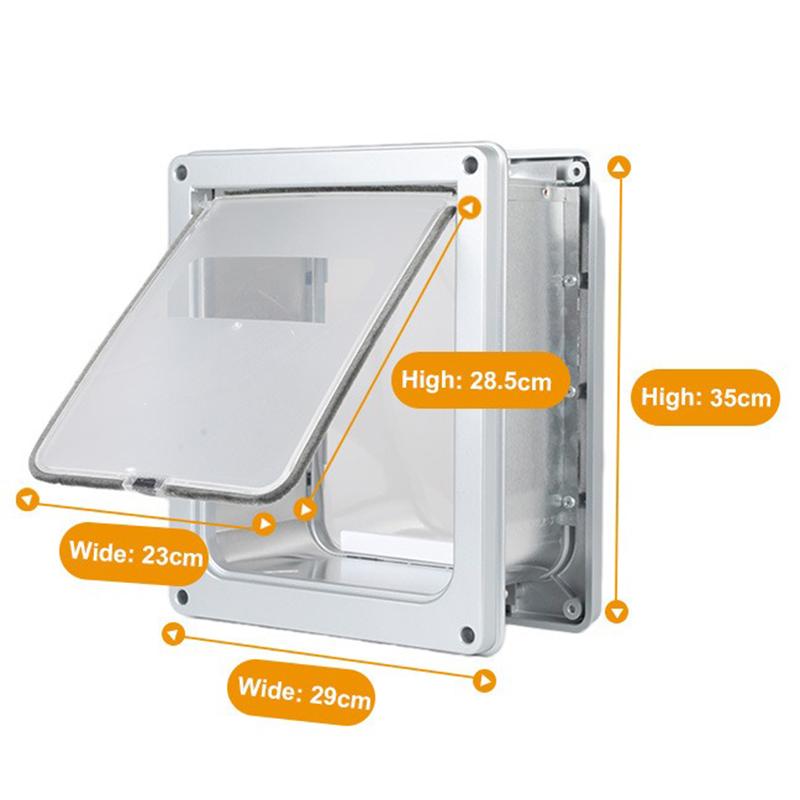 

Aluminum Alloy Pet Door Flap Magnetic Suitable Walls Thick 11-22CM Dog Door Free Entry Exit Two Way Cat Doors Safety Double Lid