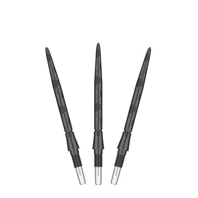 Target Darts Swiss Storm ONYX Dart Points (Set of 3) 26mm/30mm/35mm - Silver/Gold/Black Replacement Steel Dart Points (30mm, Black)