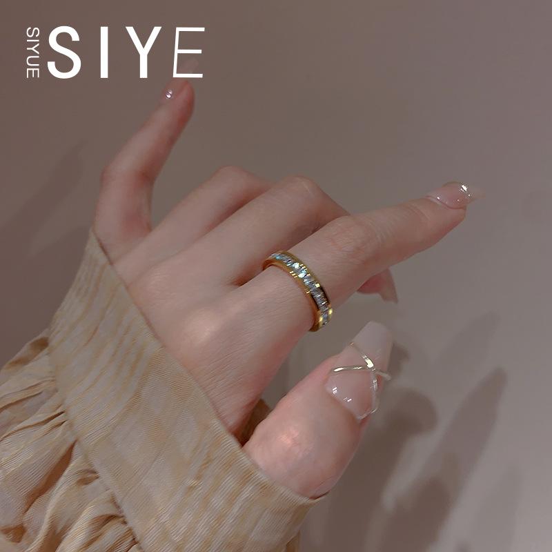 Baoman, Gypsy ring female niche design couple pair ring square diamond ring female tide cold wind index finger ring