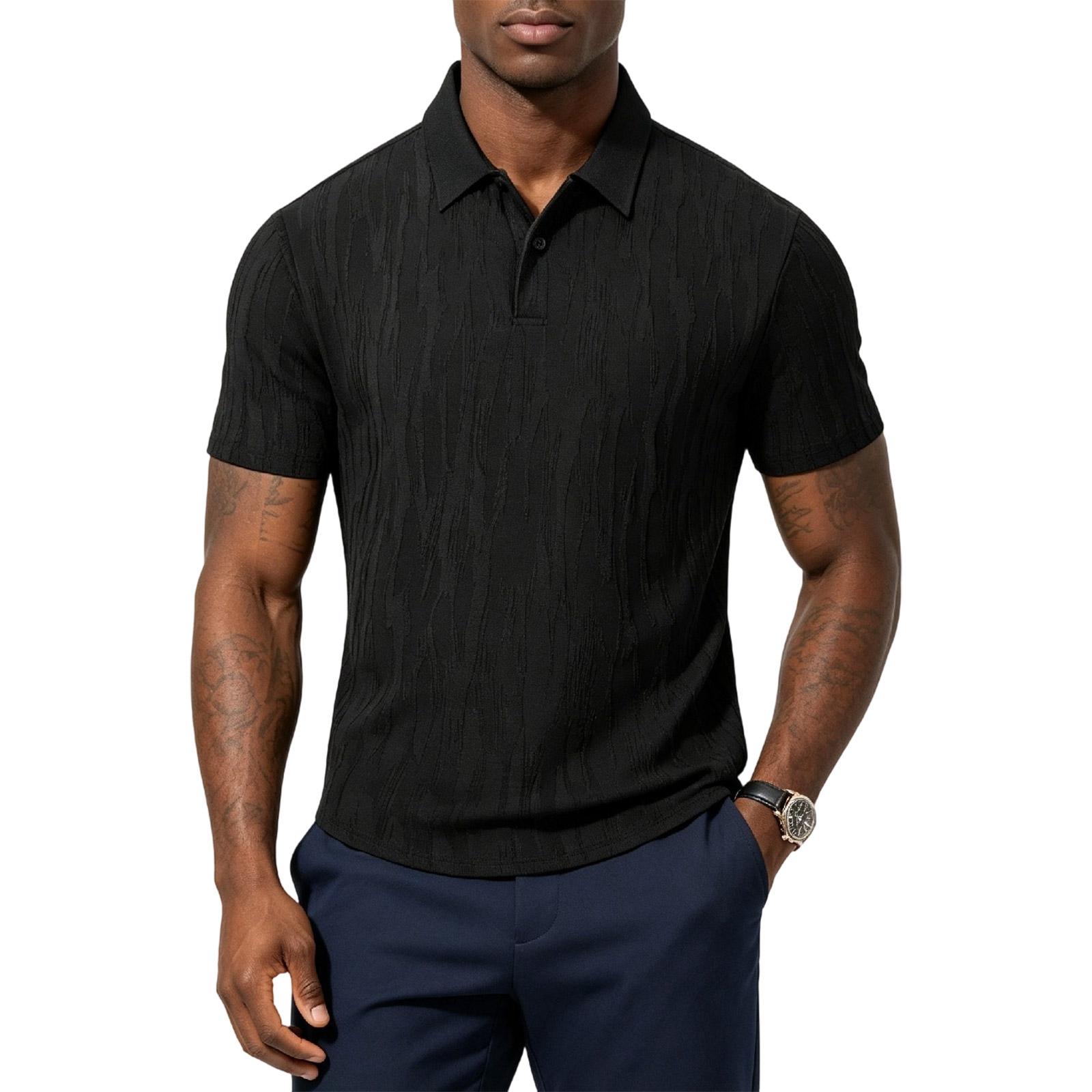 

Men s Striped Texture Quick-drying Short-sleeved T-shirt - Men s Lightweight, Breathable, Cool- Sports And Casual Top L