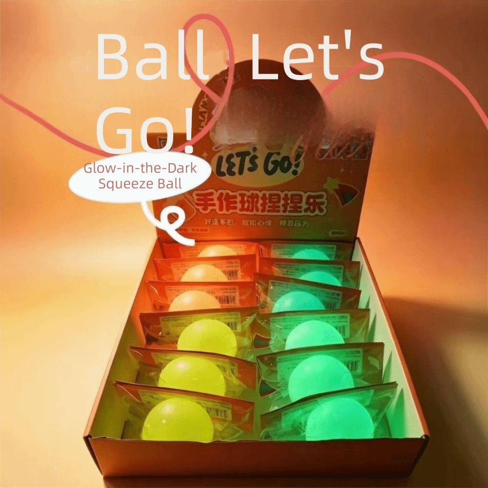 Glow in The Dark Luminous Squishy Balls Hand Relax Squishy Toy Maltose Squeeze Balls Kids Adults