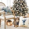 New Fox Deer Christmas Pillowcase Linen Printed Pillowcase Festive Room Sofa Decoration Cushion Cover