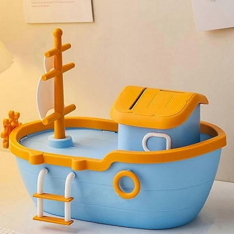 Cofrinho Navio Pirata Cofre de Dinheiro Plástico Inquebrável Cofrinho de Moedas Caixas de Dinheiro Brinquedos de Navio Pirata para Crianças Modelo de Estátua de Velheiro Para Aniversário