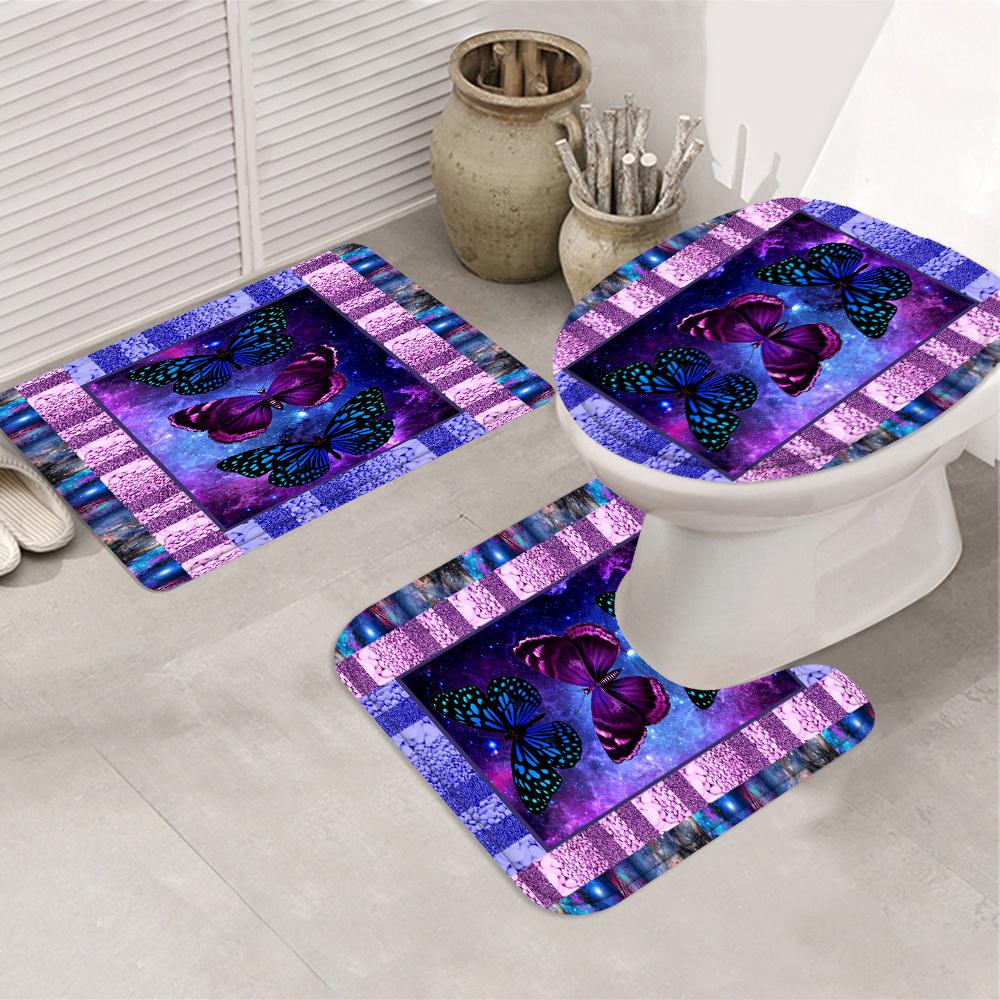 1/4Pcs Halloween Decoration Colorful Butterflies Pattern Shower Curtain Bathroom Decor Halloween Decoration Indoor Showr Curtain