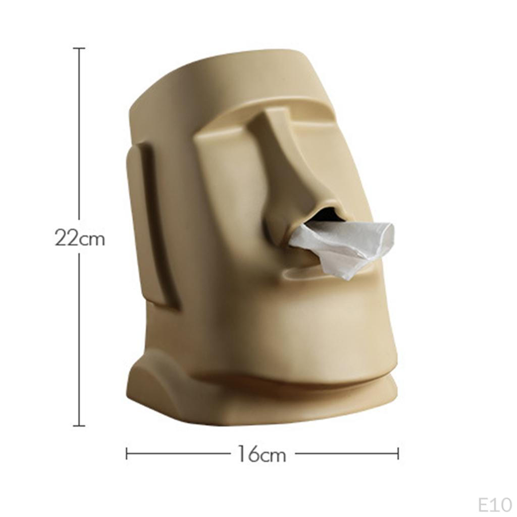 Creative Moai Tissue Holder Box – Decorative Cover Dispenser Facial Paper Easter Island Sculpture