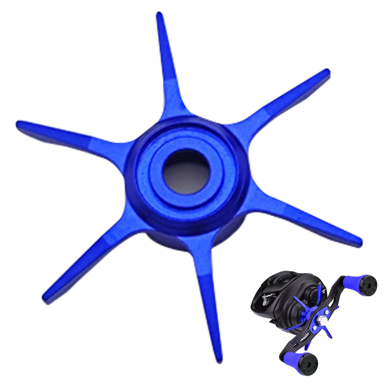 

EsiFare Aluminum Star Drag for Ambidextrous Baitcasting Aluminum Star Drag for Daiwa Custom Compatible with Six Arms Daiwa, 6.3g, Ultra-Lightweight, синий