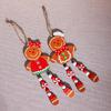 4pcs Wooden Couple Long Legs Gingerbread Man Small Pendant Christmas Tree Ornament  Xmas Decorations