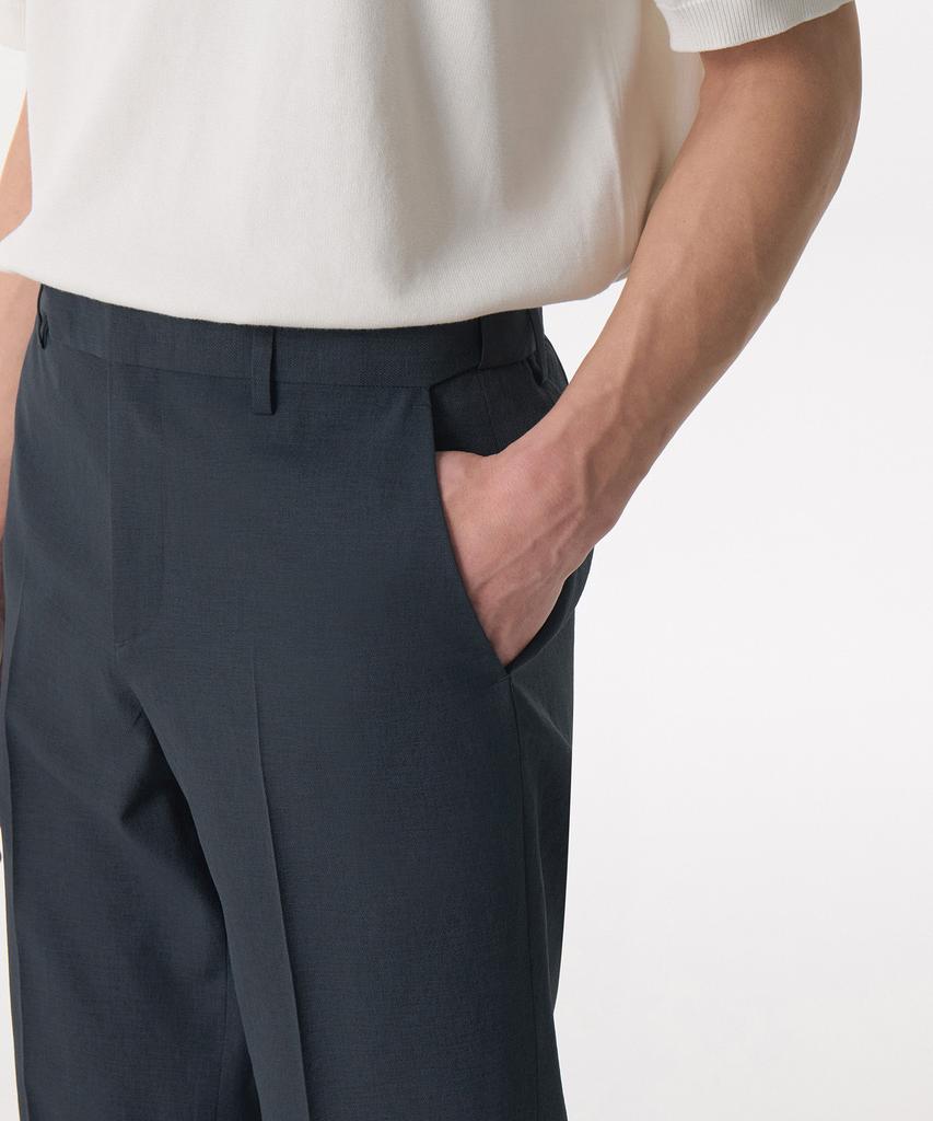 MUSINSA STANDARD Cool Touch Semi-Wide Hidden Banding Slacks [Blue Gray]