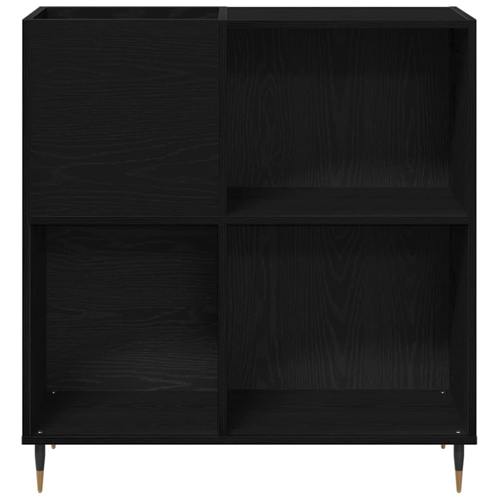 Vinyl Record Cabinet Black Oak Effect 85 x 38 x 89 cm