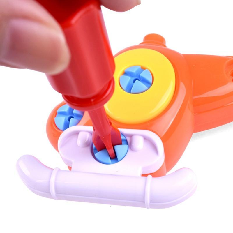 Baby Cartoon Car Toys DIY Disassembling Screwdriver Assembled Toys Children Train Plane Building Blocks Model Tool Kids Gifts