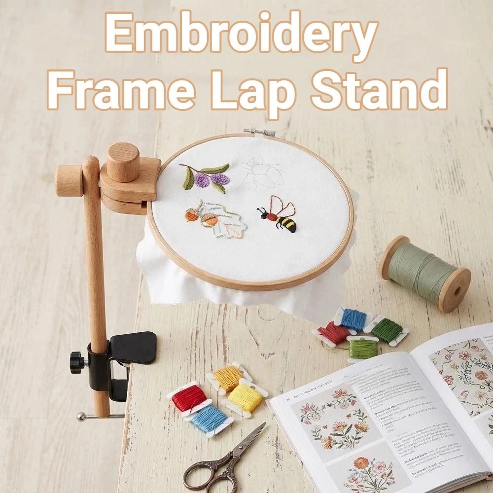 360 Degree Rotation Embroidery Frame Lap Stand Adjustable Clamp Needlework Stand Lap Use