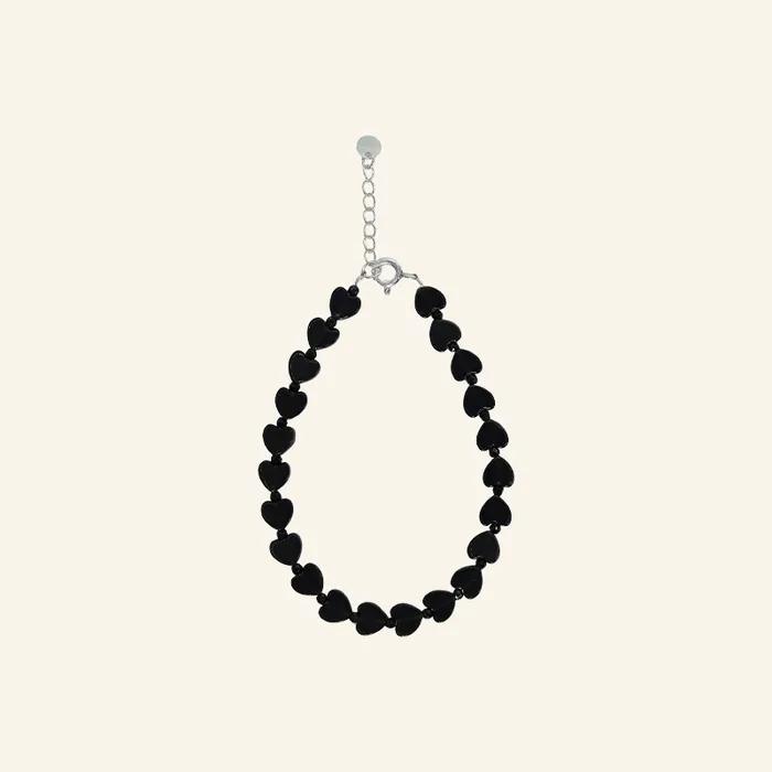 Onyx heart bracelet #B070