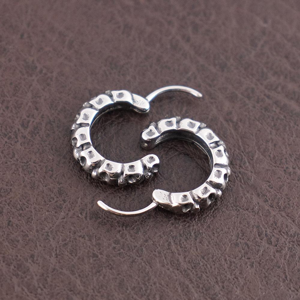 Punk Hip Hop Skull Hoop Earrings for Women Stainless Steel Trendy Charm Skeleton Hoop Earring Gothic Male Pop Jewelry