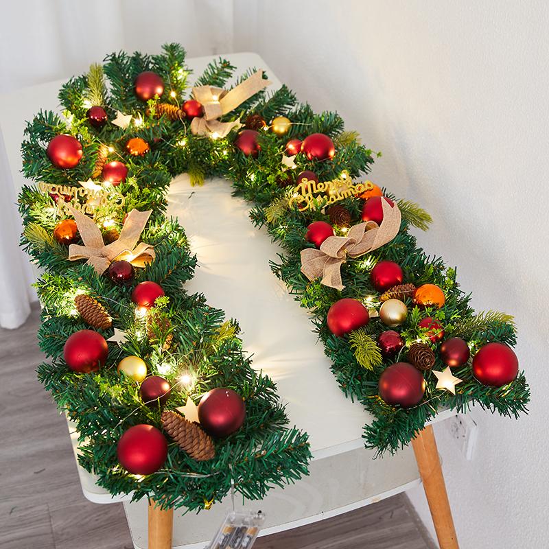 Enchanted Snowy Christmas Rattan Wreath for Window and Mall Displays