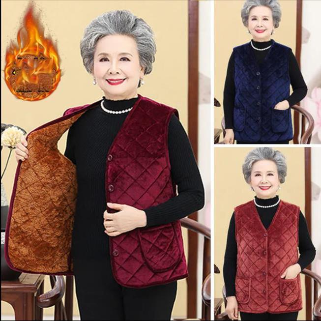 Women's Winter Autumn Plus Size Thickened Padded Wear Inside Loose Vest Shoulder Jacket Warm Casual Comfortable Streaks Waistcoat