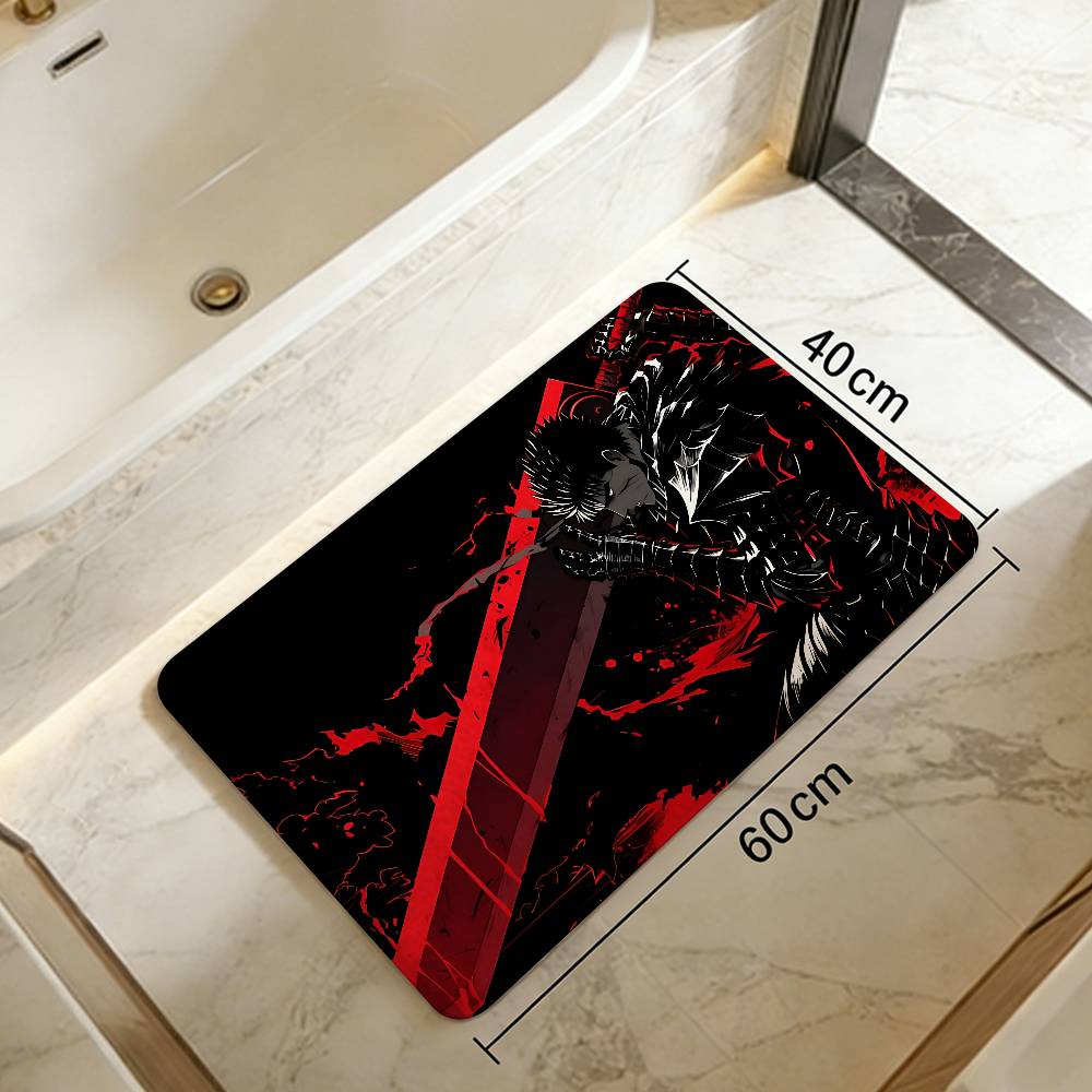 Berserk Guts Hot Anime Entrance Door Mat Nordic Style Bedroom Living Room Doormat Home Balcony Anti-Slip Modern Home Decor