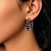 BLACK AWN Fashion Classic Hoop Earrings Black Stone Earrings for Women Hoop Earring Jewelry Gift