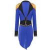 Womens Circus Ringmaster Tailcoat Double Breasted Deep V Neck Halloween Cosplay Jacket