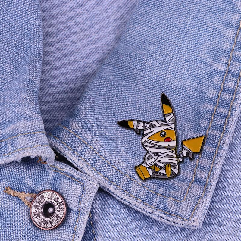 Anime  Bruise Pikachu Enamel Pin Lapel Pins for Backpacks Brooches Badges for Clothes Jewelry Gifts for Friend