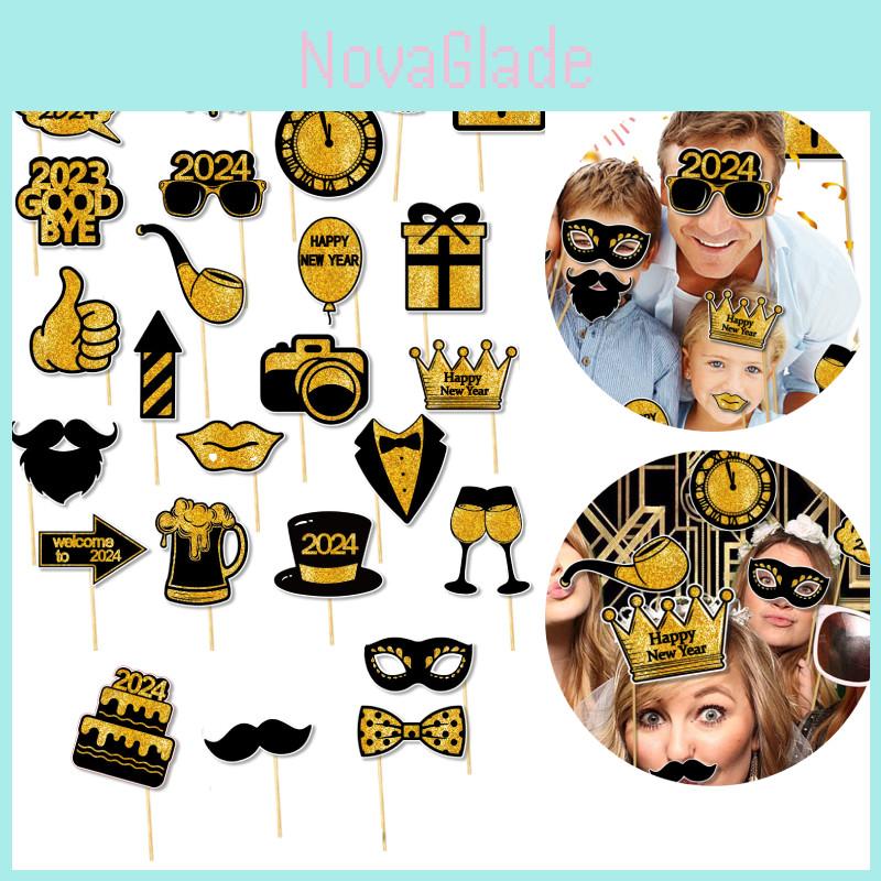 2024 Neujahrsparty Lustige Foto-Requisiten Großhandel Dekorative Fotozubehör