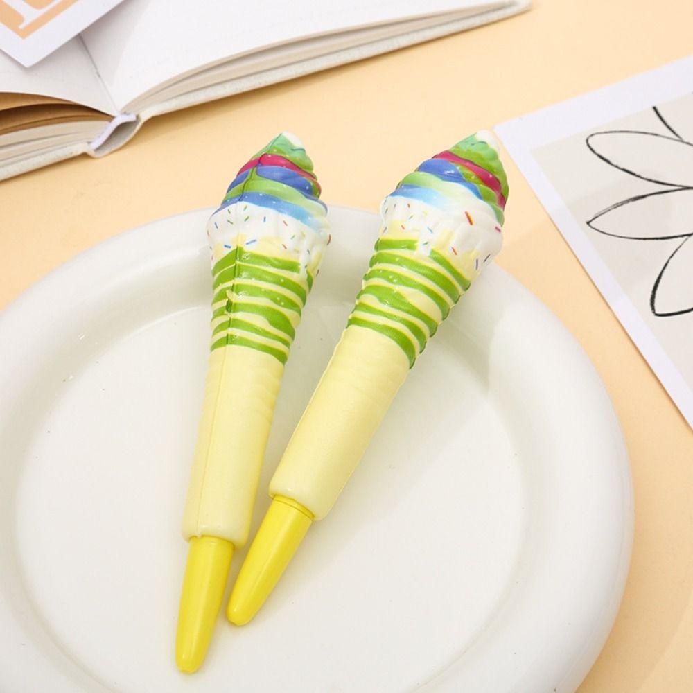 Ice Cream Pinch Bounce Pen Signature Squeeze Sensory Toy Pen Kawaii Cute Soft Gel Pen Award