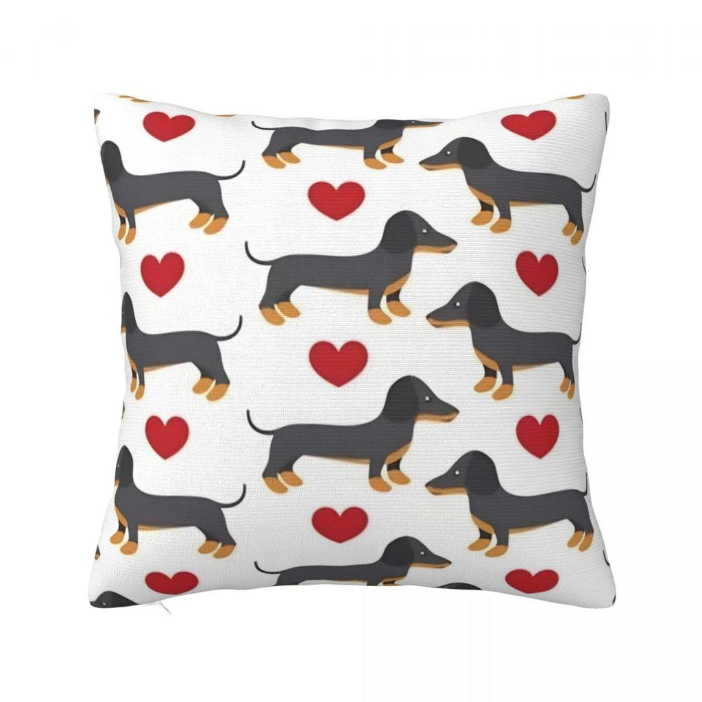 Dachshund Pillow Cases Gift for Animal Dog Lover Cushion Covers Awesome Polyester Decorative Pillowcase for Home 18x18
