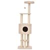 Sturdy Cat Tree with 5 Levels, Kennel, Playhouse, and Sisal Rope, Beige, Max 30kg