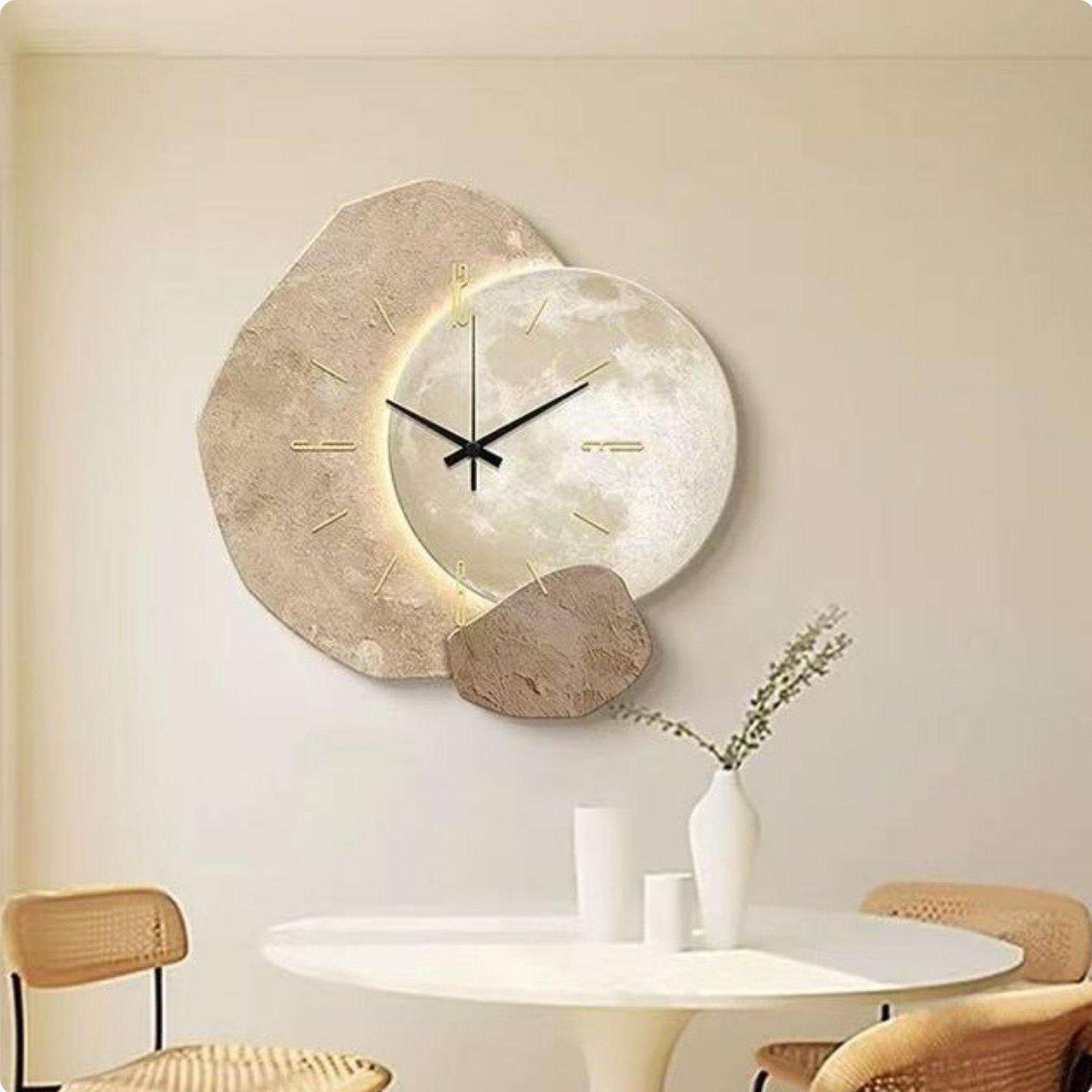 Modern Decorative Timepiece Noiseless Mechanism Irregular Shape Clock Energy Efficient 3D