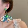 Süße Hängeohrringe mit Blumen Exaggerierte Blütenblatt-Ohrstecker Romantische Strand-Ohrringe Urlaub
