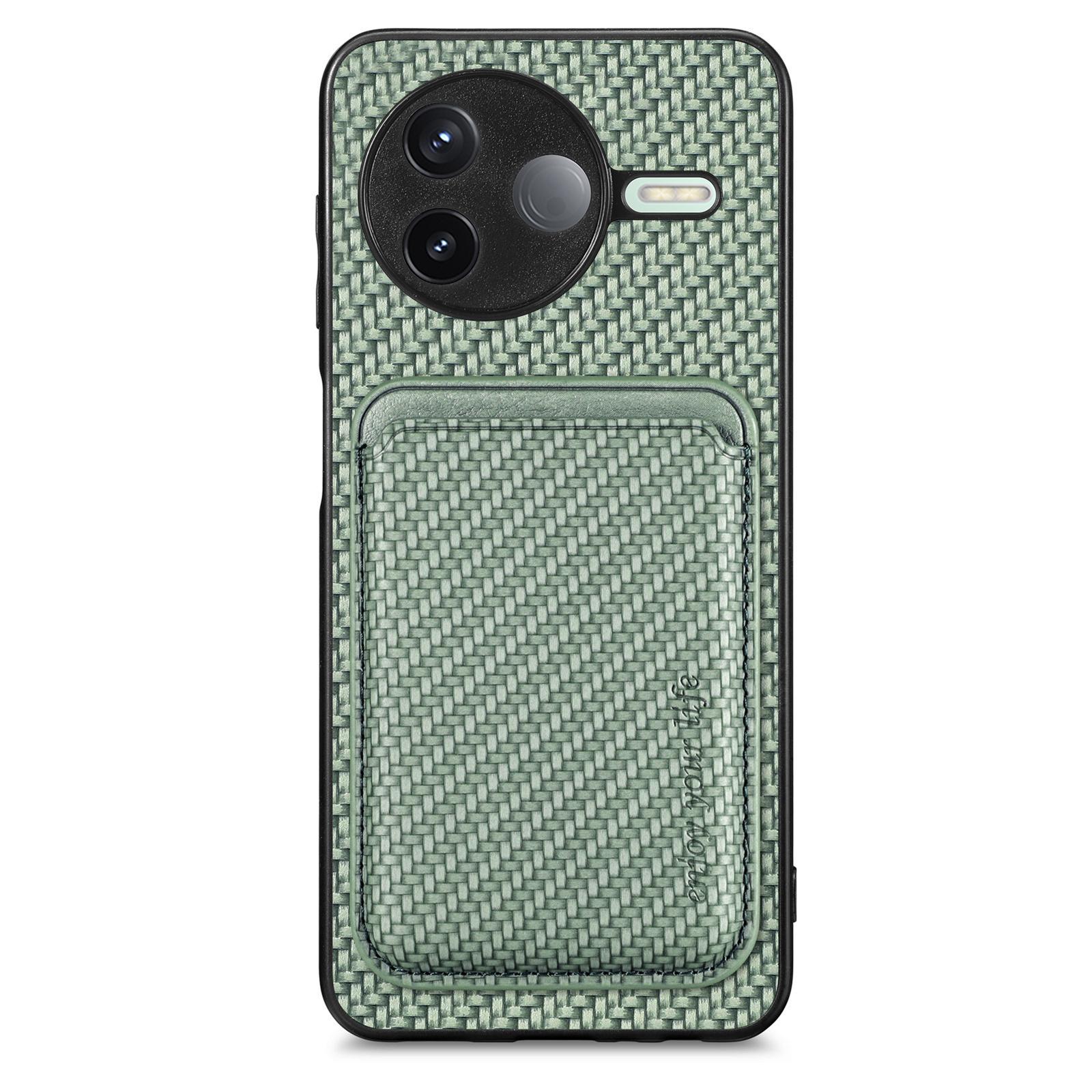 

For Xiaomi Poco F7 Pro 5G/Xiaomi Redmi K80 5G Case Magnetic Detachable Card Holder Phone Back Cover Green