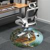 1pc Owl PineconeChair Carpet for Office, Indoor Non-Slip Washable Polyester Fiber Carpet, Mat For Office, Machine Washable