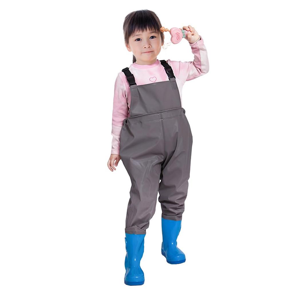 Waterproof Pants for Girls and Stain Easy To Put On and Take for the Streams Foot Length [GUGULUZA] Children's Waders, Full-length Boots, Boys,