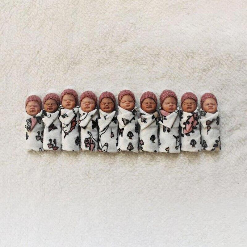Simulation Baby Doll Pvc Home Ornaments Sleeping Baby Newborn In Swaddling Home Doll Toys 2/3/6/10 Pcs