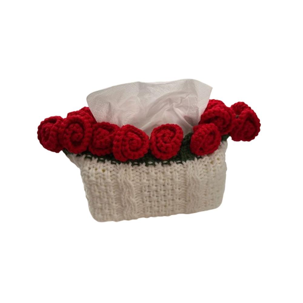 

Законченная вязаная роза бумажный пакет модная цветочная коробка для салфеток роза цветок пакет для салфеток День матери Rose