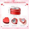 48Pcs 4Oz Heart Shaped Metal Tins, Empty Tea Light Mold Heart Shaped Box with Clear Window Lids Tin Candle Containers