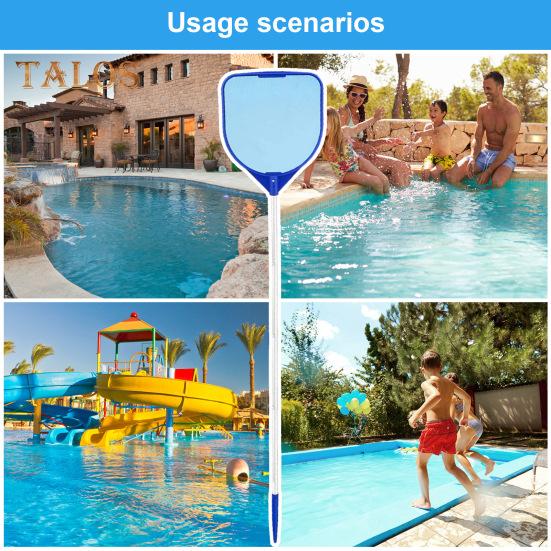 აუზის ფოთლების საწმენდი ბადე ულტრაწვრილი ბადით, გრძელი ალუმინის სახელურით, მოსახსნელი აუზის საწმენდი ბადე, ფოთლების დამჭერი