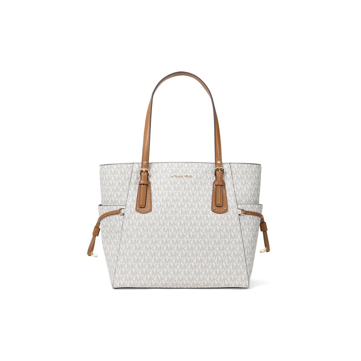 

New MICHAEL KORS Leather Tote Bag Shopping Bag Shoulder Bags Medium Size Women s Vanilla White 30T8GV6T4B-VANILLA 40.1*9.9*26.9CM
