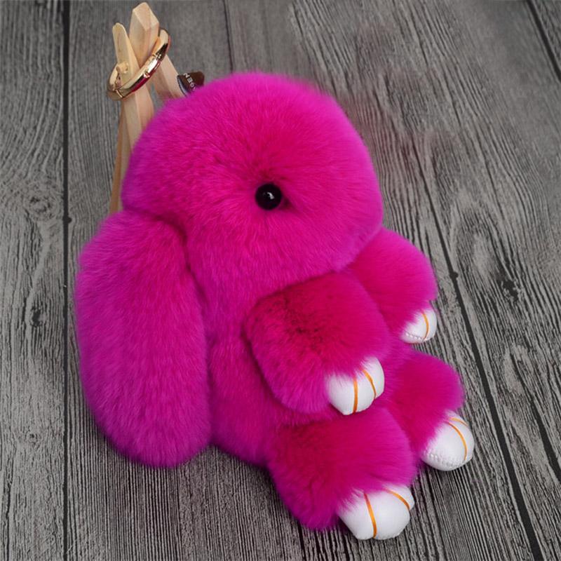 Cute Natural Rabbit Fur Pom Bunny Women Fluffy Rabbits On Bag Car Trinket Jewelry Wedding Party Toy Gift Bag Charm