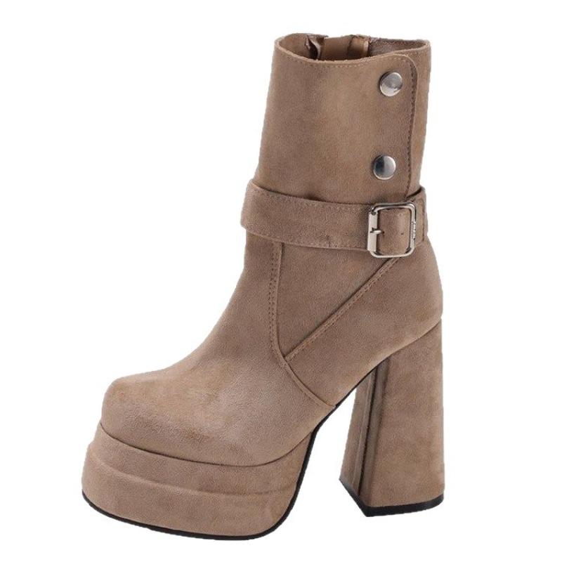 Ankle-high High-heeled Short Boots Women's Shoes, New Style, Single Boot