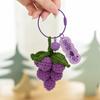 Hand-Knitted Apple & Persimmon Holiday Keychain Pendant