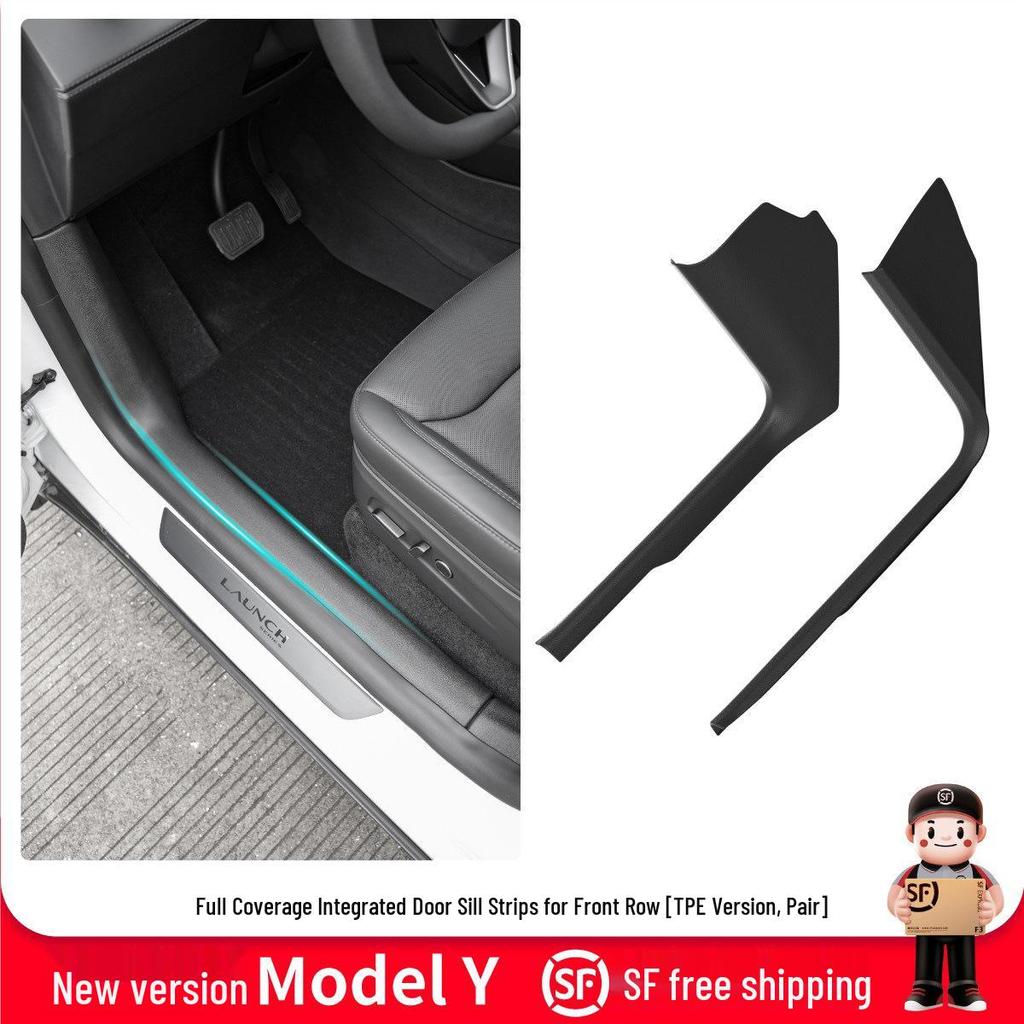 Tesla Model Y Door Sill Scuff Plates - Anti-Step TPE Welcome Pedals