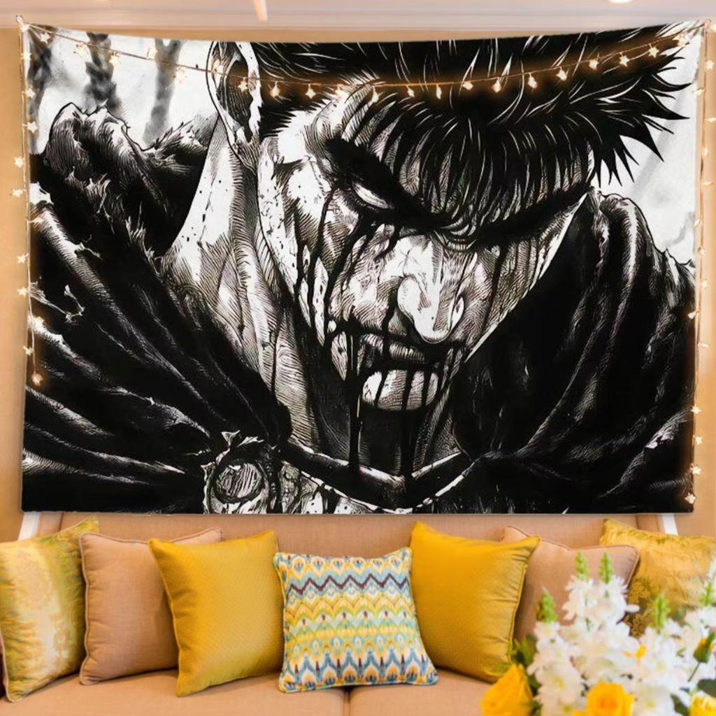 Berserk Anime Tapestry Wall Hanging Manga Art Wall Decor for Bedroom Dorm Living Room Home Decoration